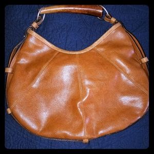 Fashion Express Faux Leather Purse, wooden handle